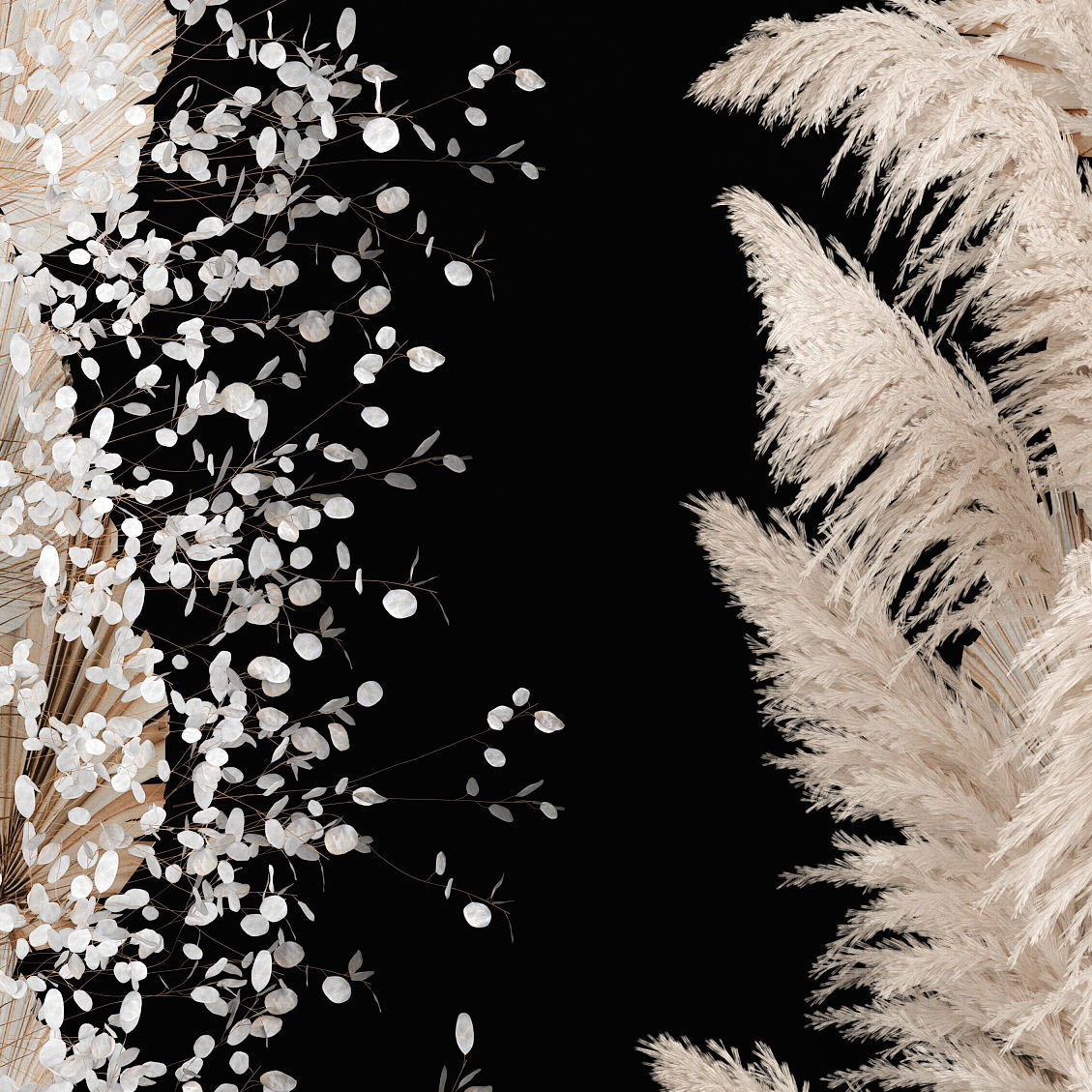 Art Installation Of Dry Branches Dried Flowers 3D model_5