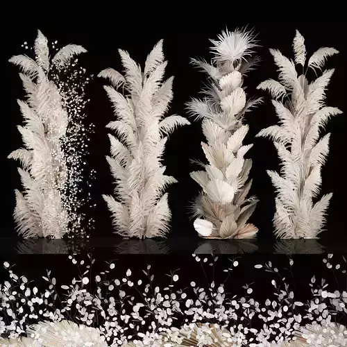 Art Installation Of Dry Branches Dried Flowers