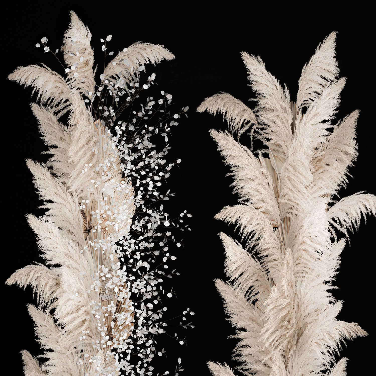 Art Installation Of Dry Branches Dried Flowers 3D model_4