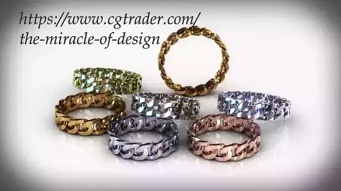Cuban chain ring Free 3D print model