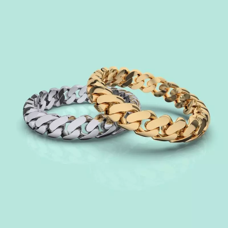4 MM CUBAN LINK STACKABLE RING 3D print model