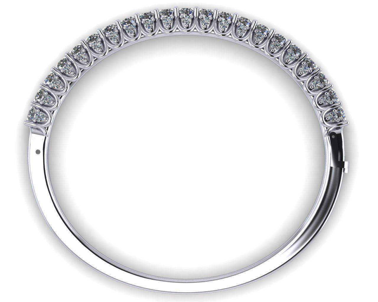 Unity Bangle - 5 Various Round Stone Sizes - Tennis Setting 3D print model_6