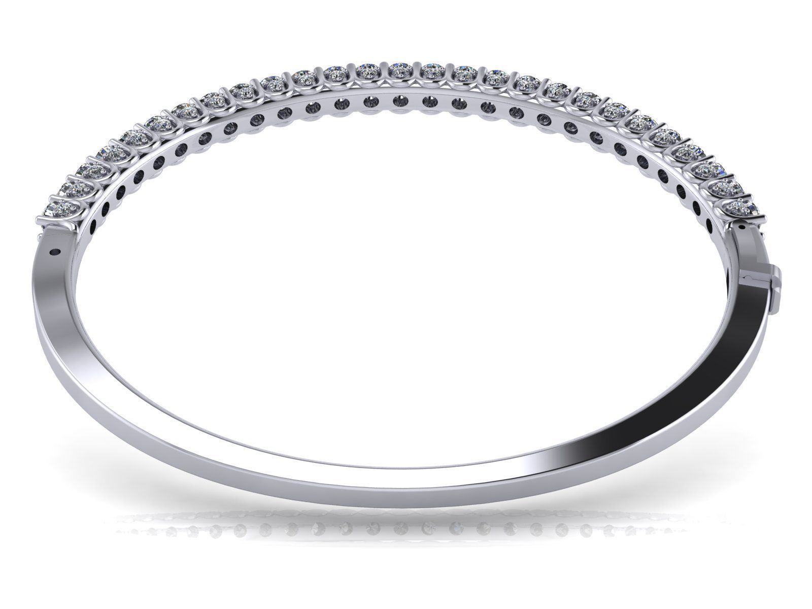 Unity Bangle - 5 Various Round Stone Sizes - Tennis Setting 3D print model_5