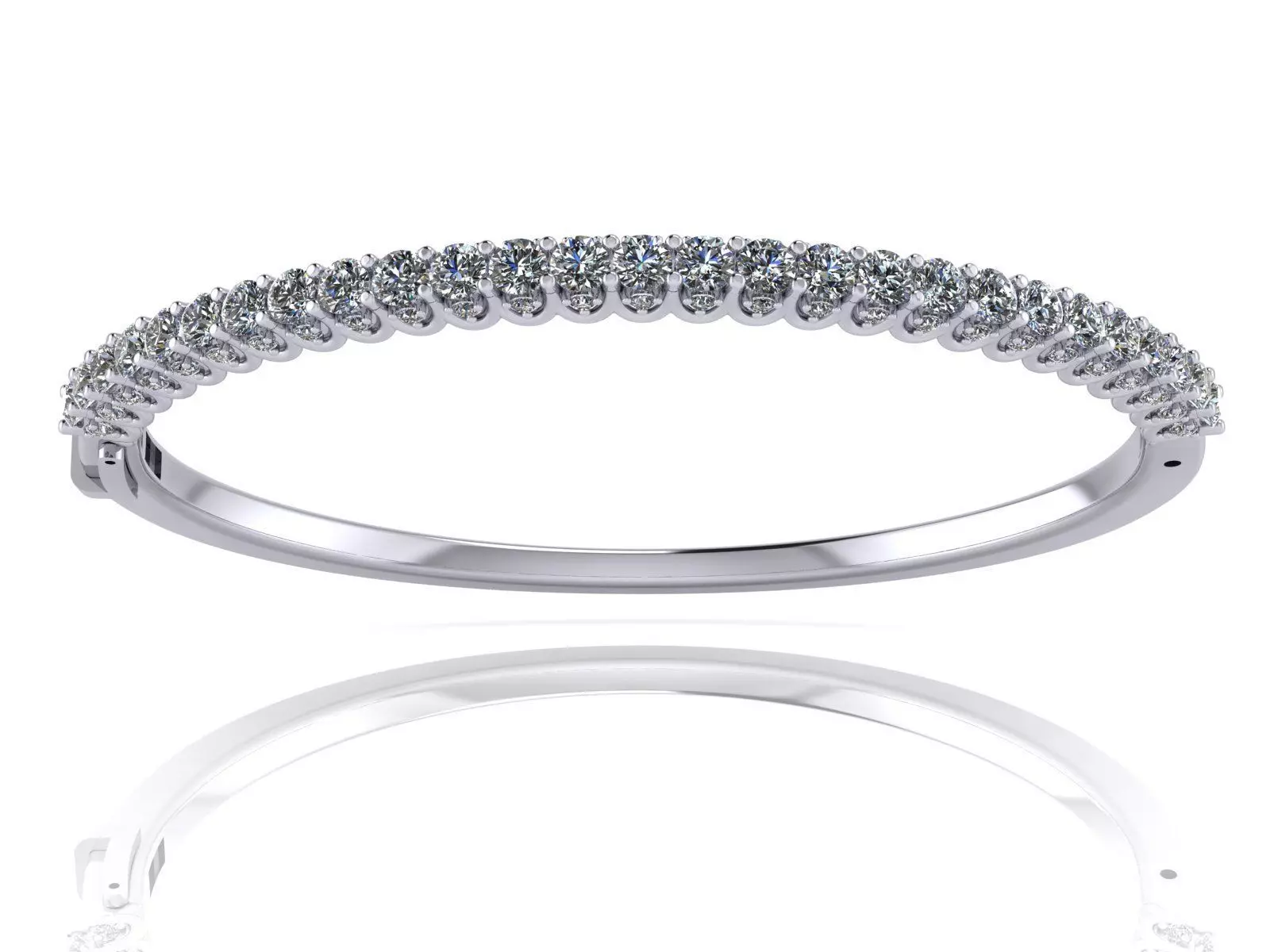 Unity Bangle - 5 Various Round Stone Sizes - Tennis Setting 3D print model_0