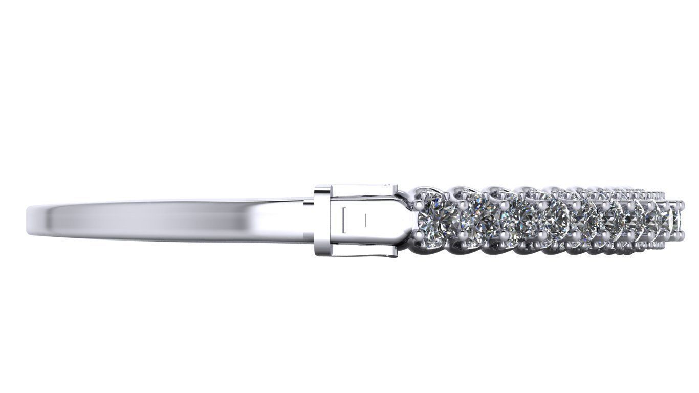 Unity Bangle - 5 Various Round Stone Sizes - Tennis Setting 3D print model_8