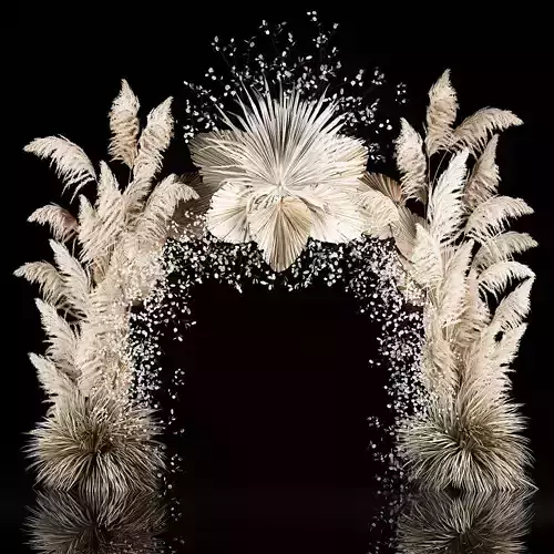 Wedding Arch Made Of Dried Flowers Pampas Grass 3D model