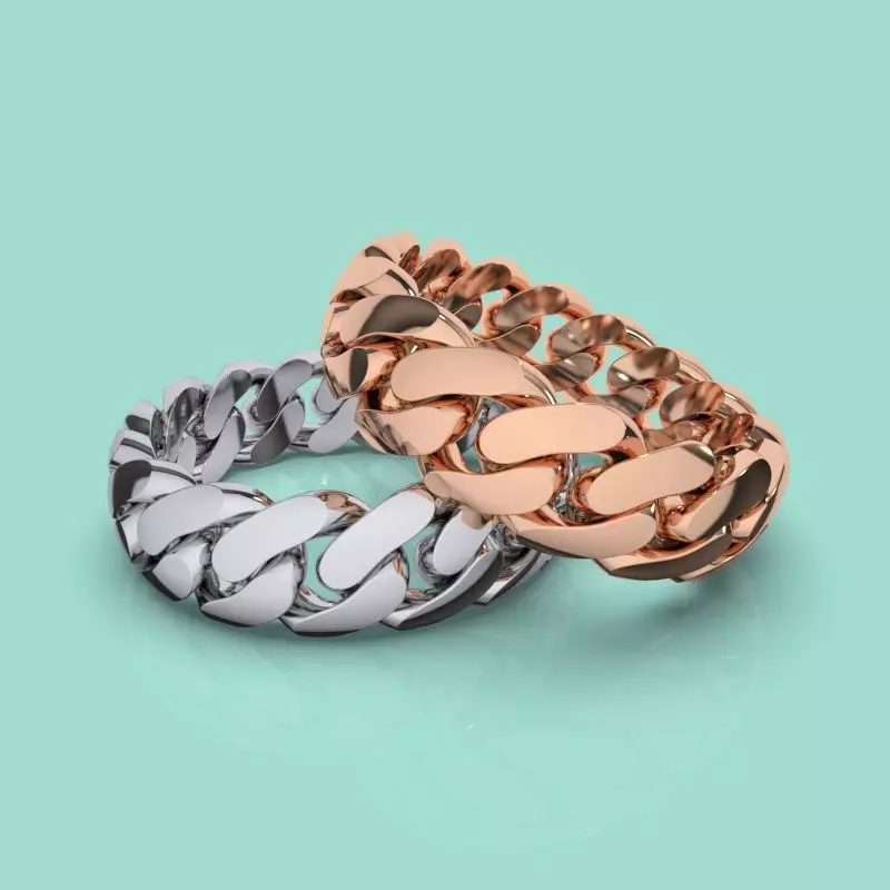 6 MM CUBAN LINK STACKABLE RING 3D print model