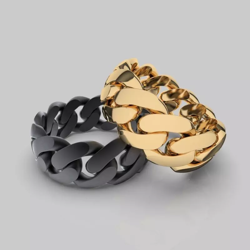 8 MM CUBAN LINK STACKABLE RING 3D print model