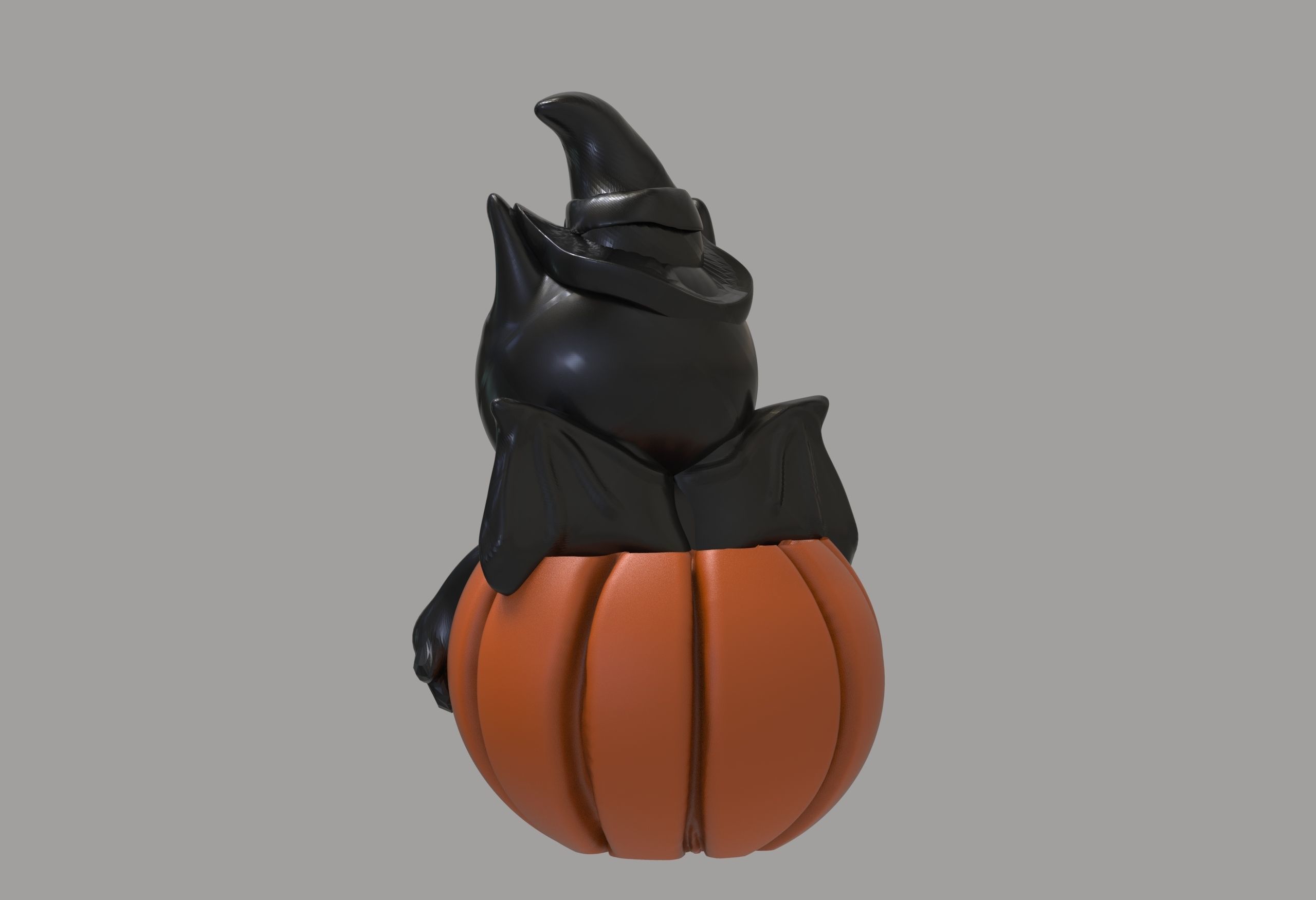 Cat and Pumpkin 3D print model_3