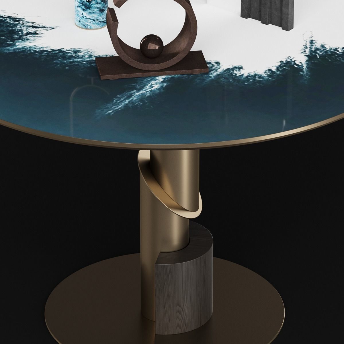 Shake Design Flow Table with decoration 3D model_6