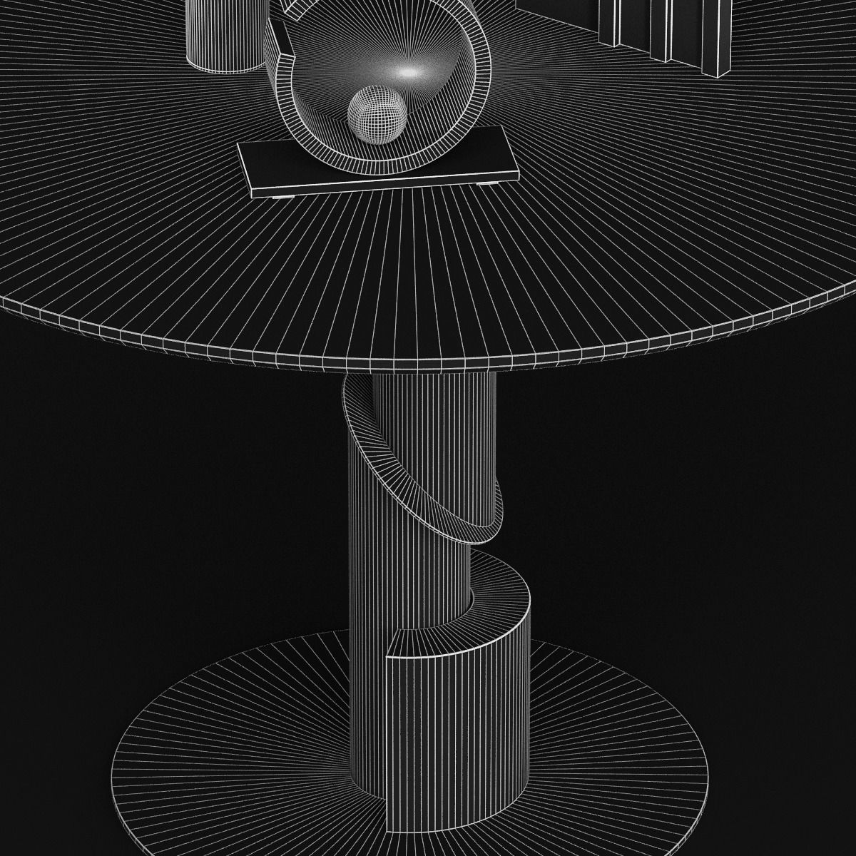 Shake Design Flow Table with decoration 3D model_7