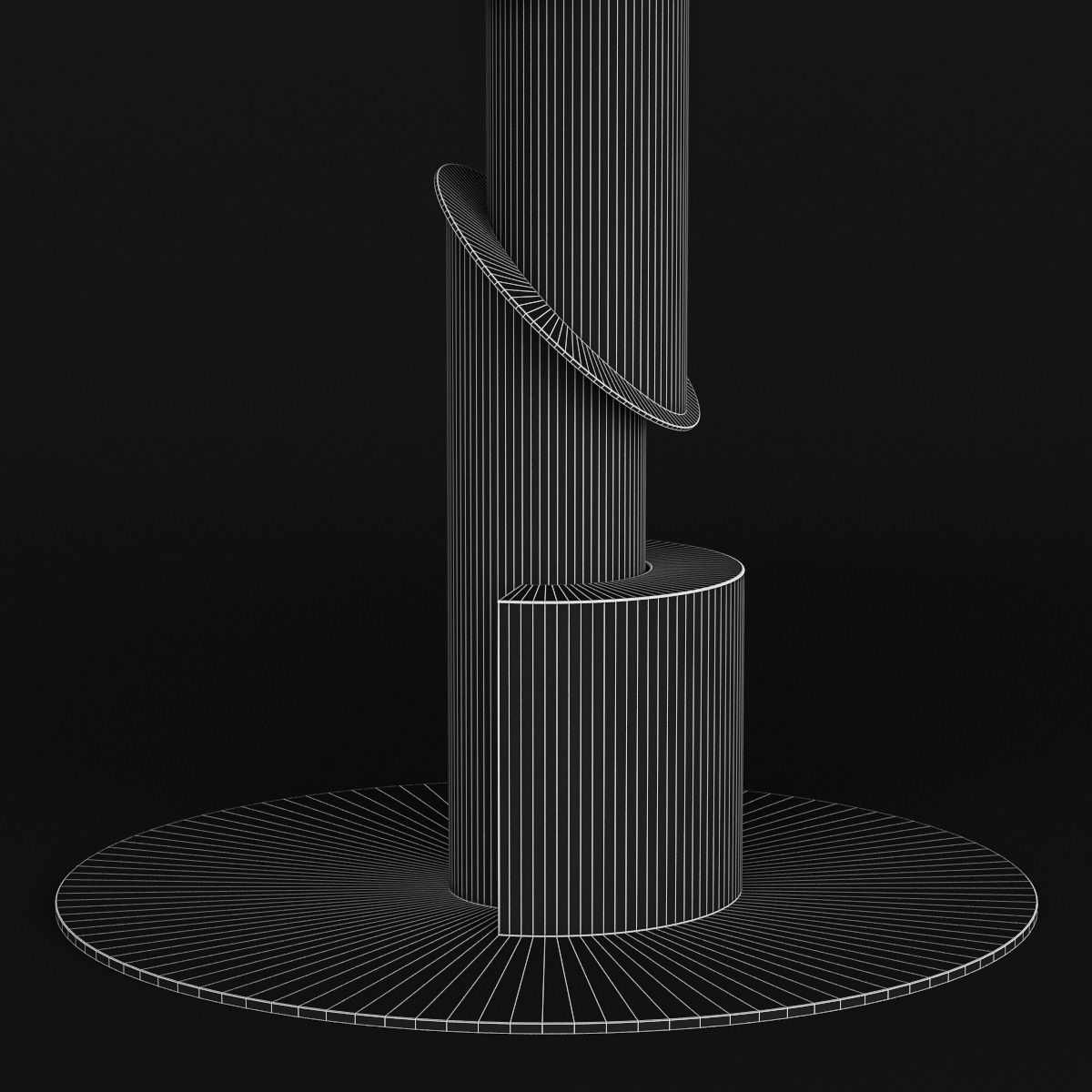 Shake Design Flow Table with decoration 3D model_5