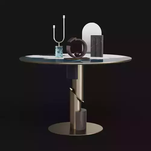 Shake Design Flow Table with decoration 3D model