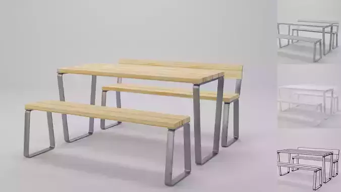 Campus levis table and bench