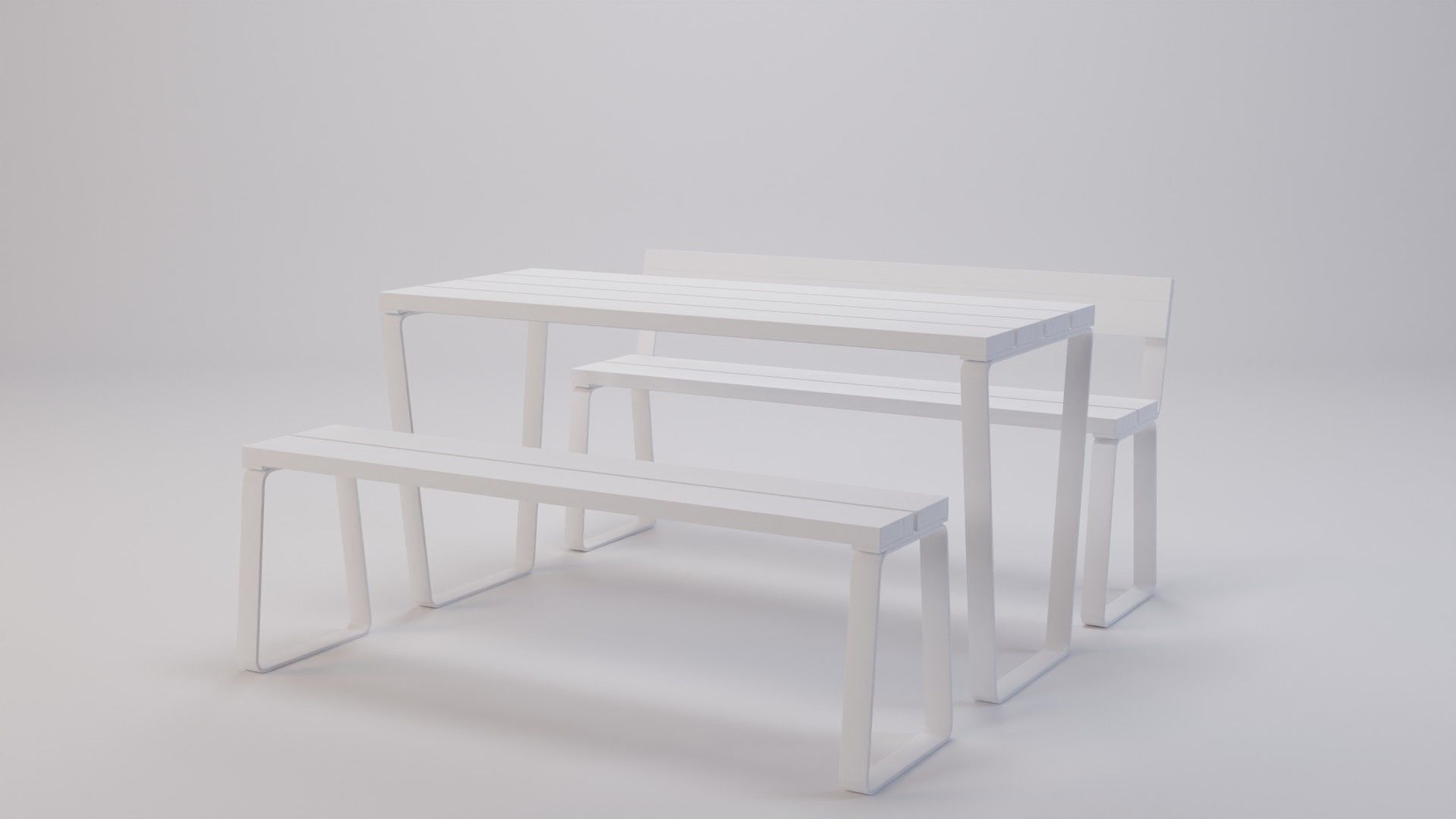Campus levis table and bench Low-poly 3D model_5