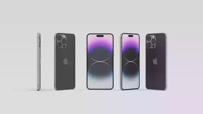 iPhone 14 Pro or iPhone 14 Pro Max Low poly 3D model