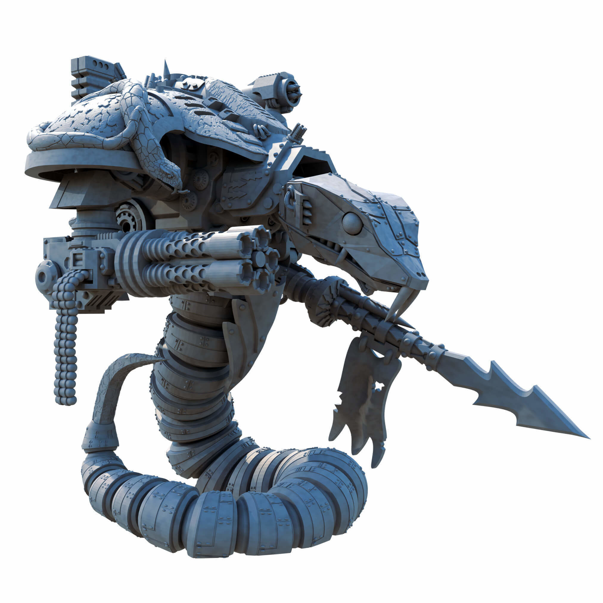 Snake Demon War Knight Sci Fi War Game Proxy 3D print model_6
