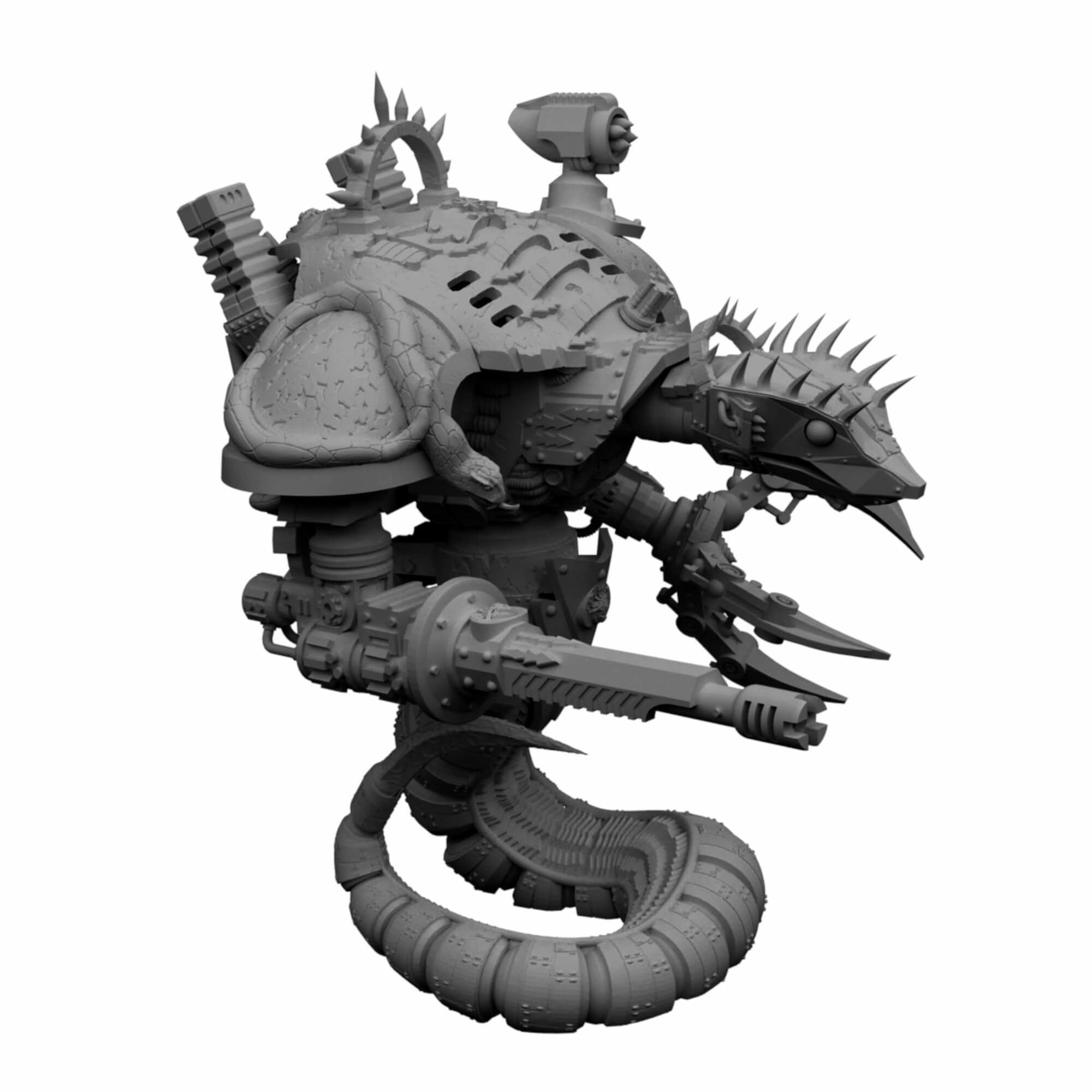 Snake Demon War Knight Sci Fi War Game Proxy 3D print model_5