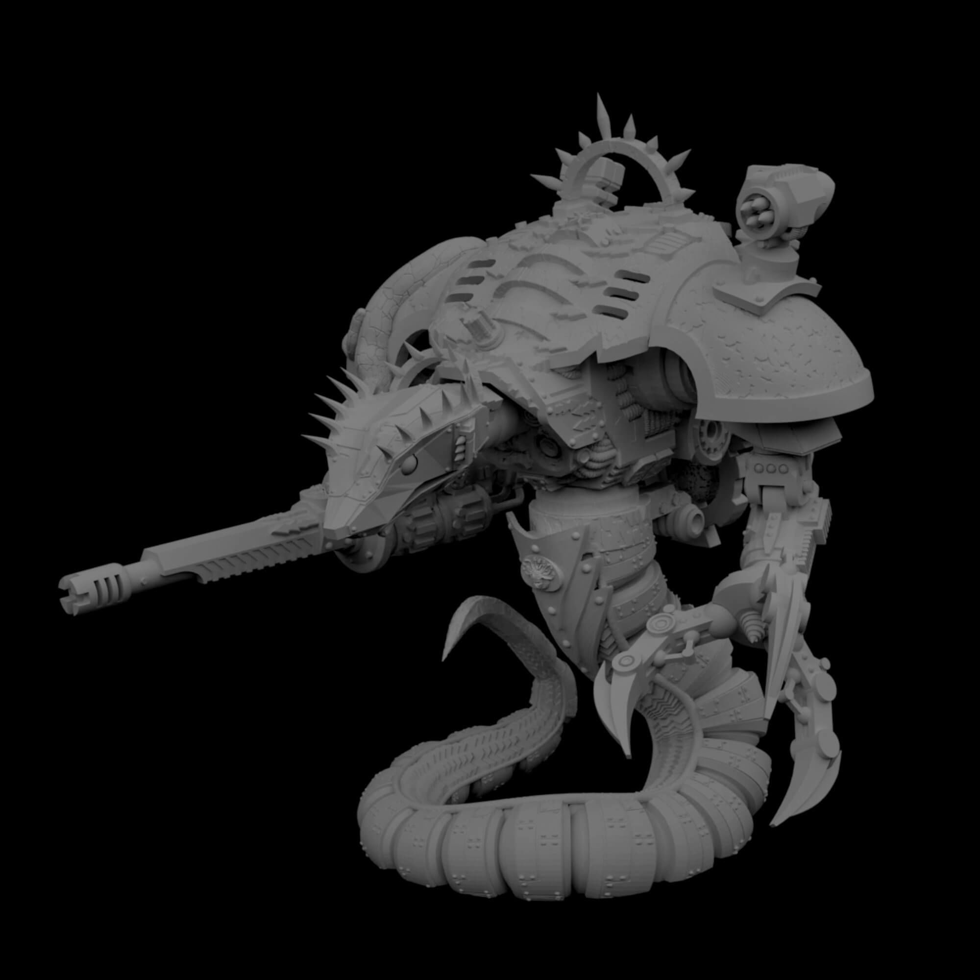 Snake Demon War Knight Sci Fi War Game Proxy 3D print model_8