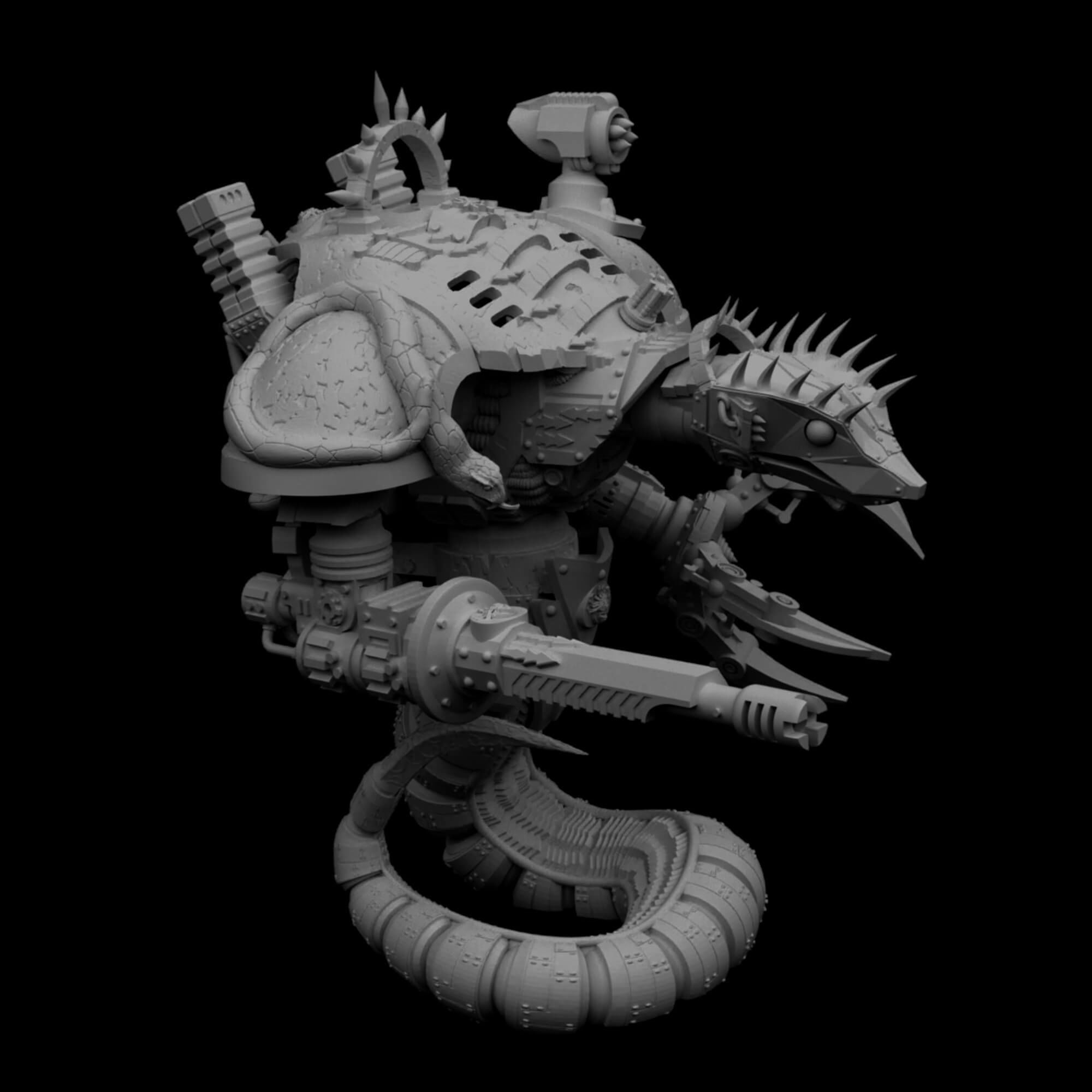 Snake Demon War Knight Sci Fi War Game Proxy 3D print model_9