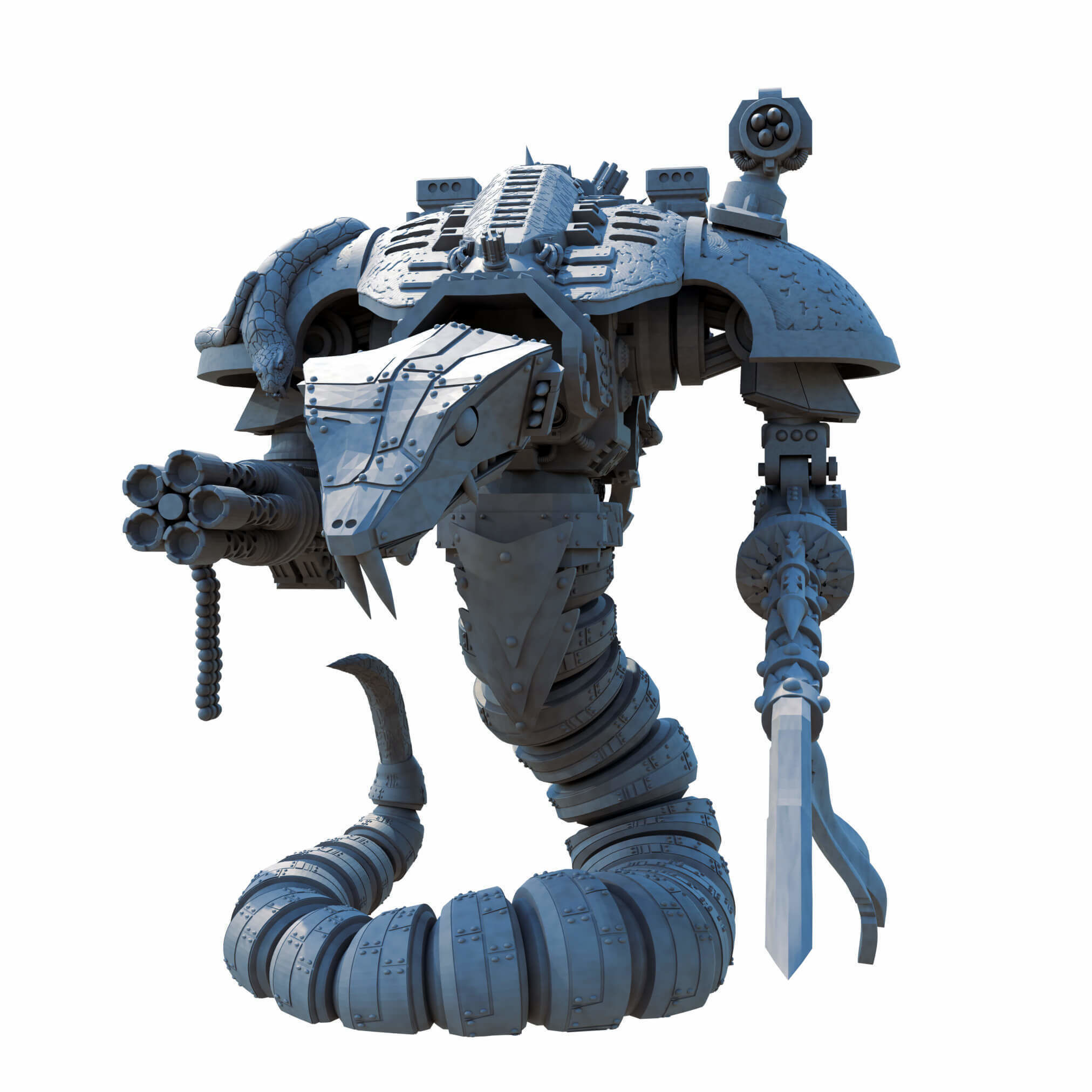 Snake Demon War Knight Sci Fi War Game Proxy 3D print model_15