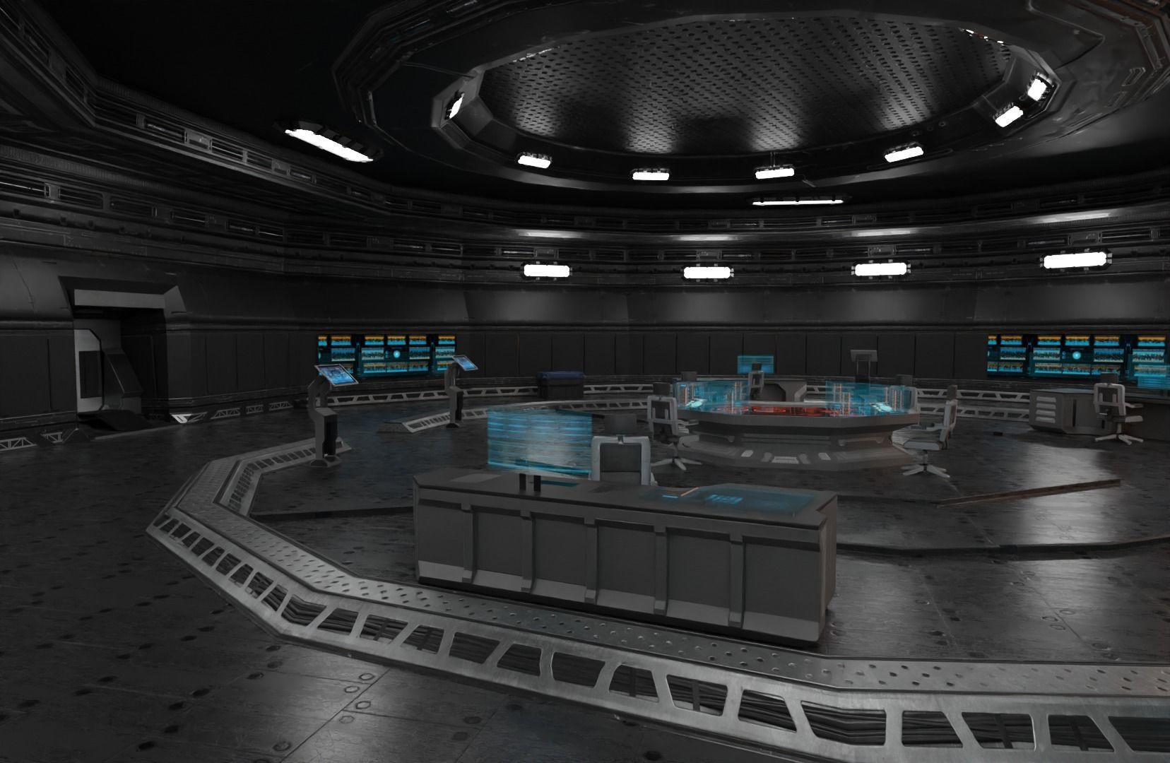 Sci Fi Interior Low-poly 3D model_5