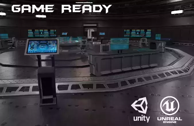 Sci Fi Interior Low-poly 3D model