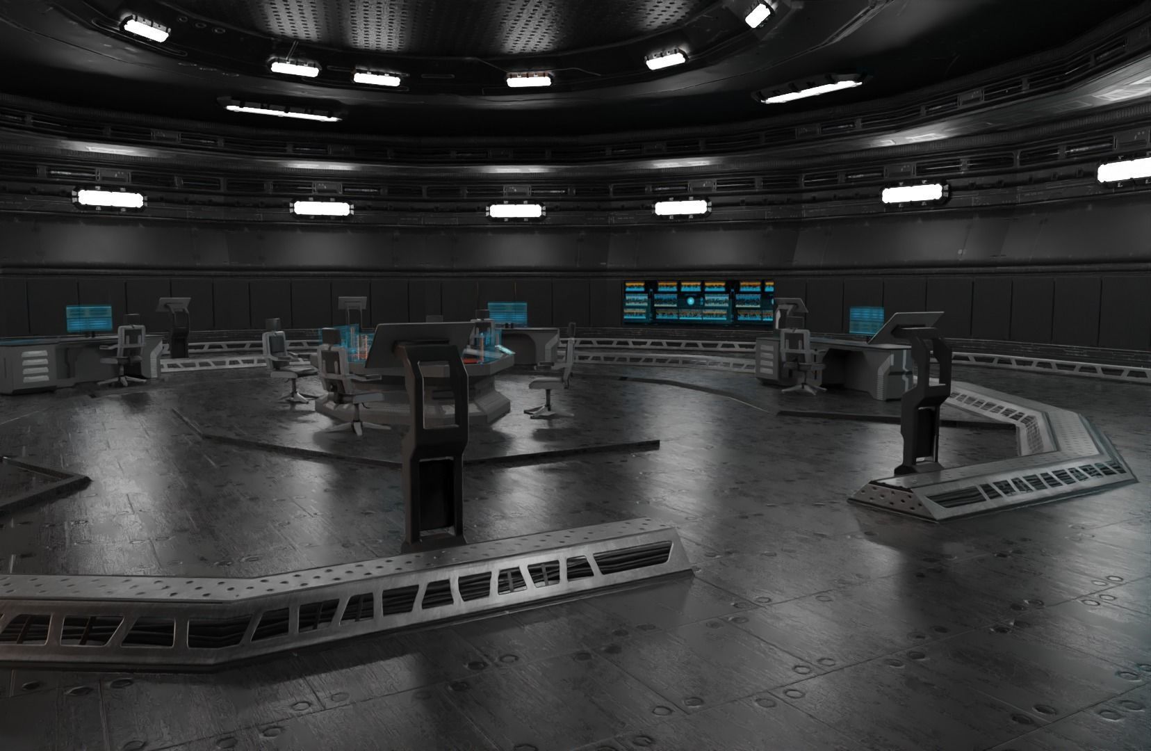 Sci Fi Interior Low-poly 3D model_4