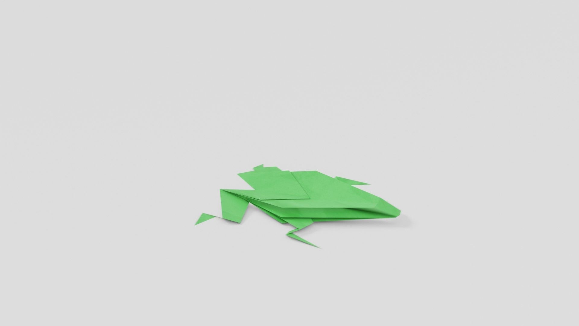 Origami Frog Low-poly 3D model_9