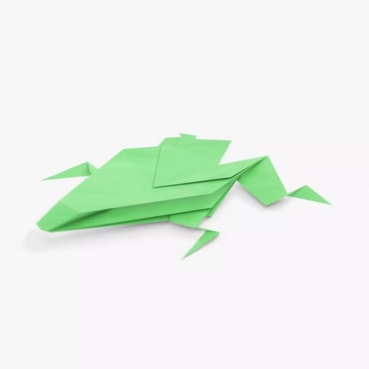 Origami Frog Low-poly 3D model_0