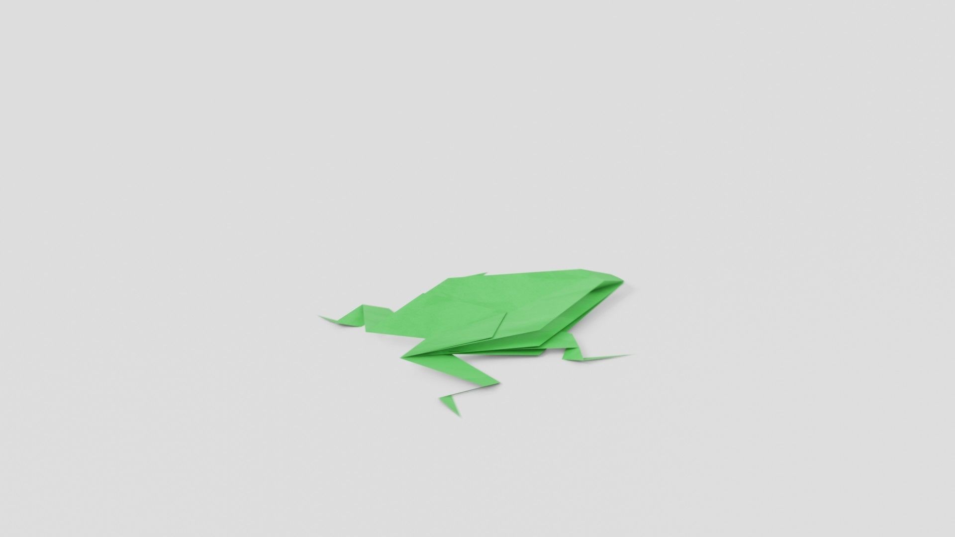 Origami Frog Low-poly 3D model_5