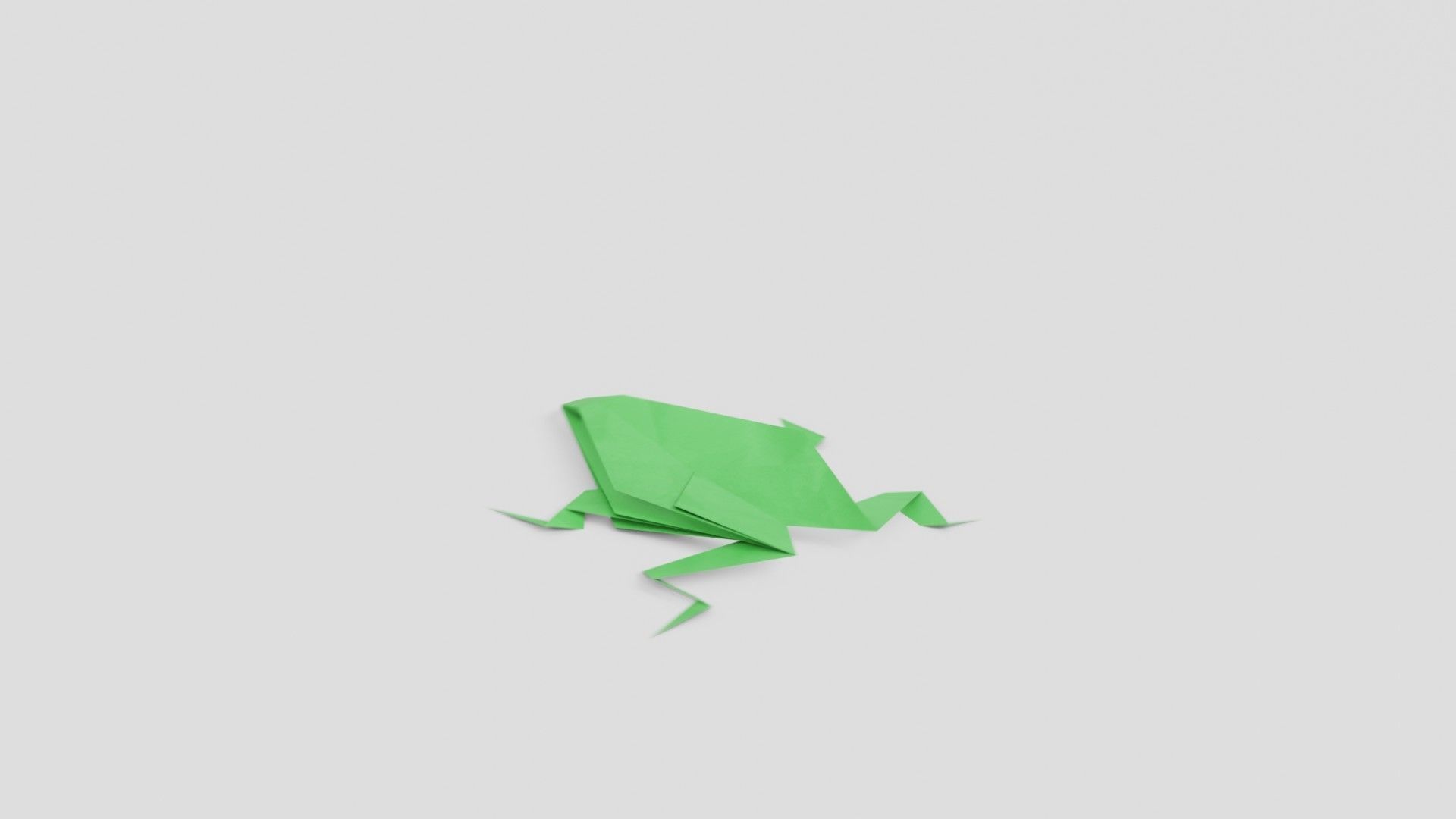 Origami Frog Low-poly 3D model_4