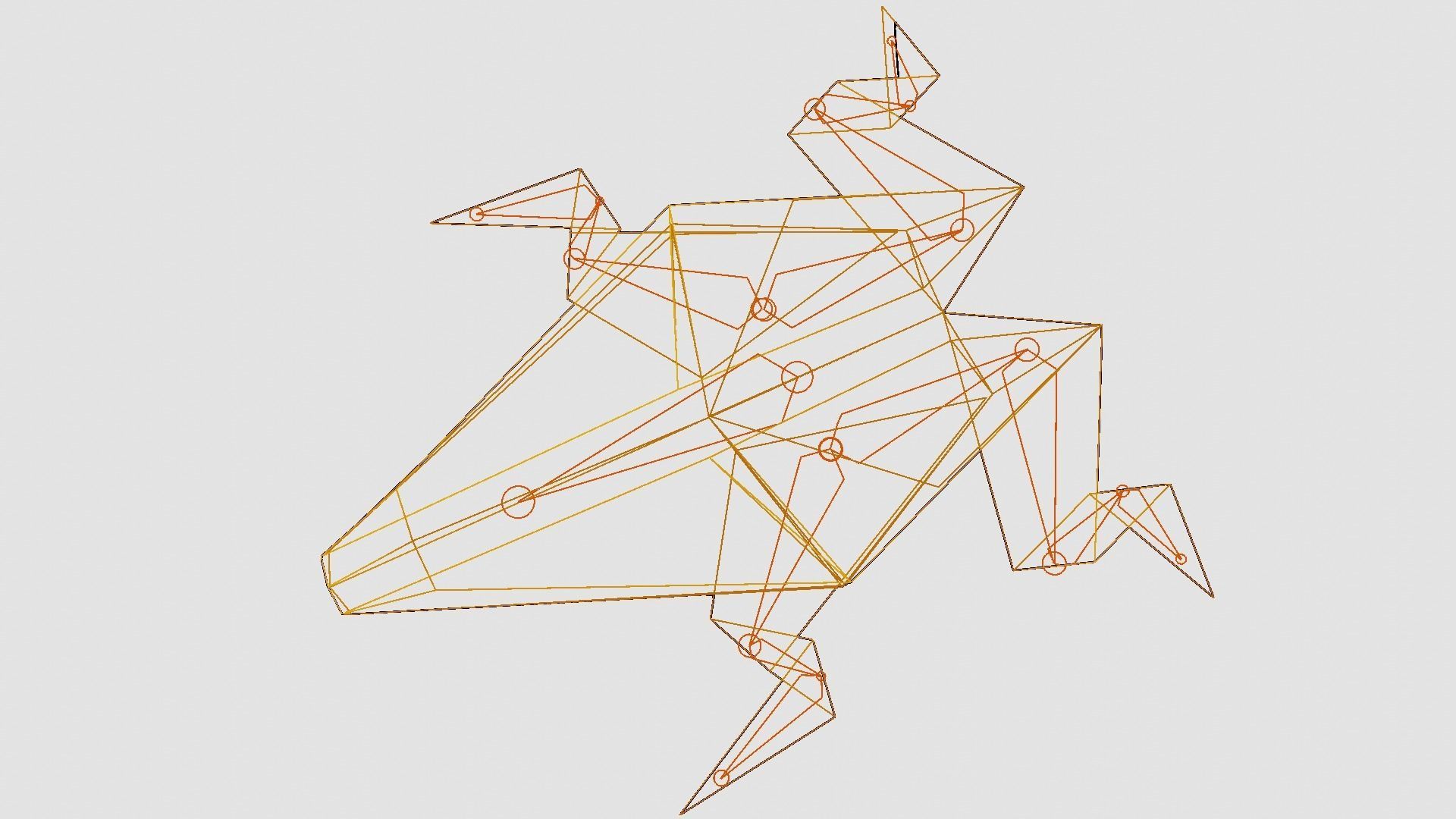 Origami Frog Low-poly 3D model_2