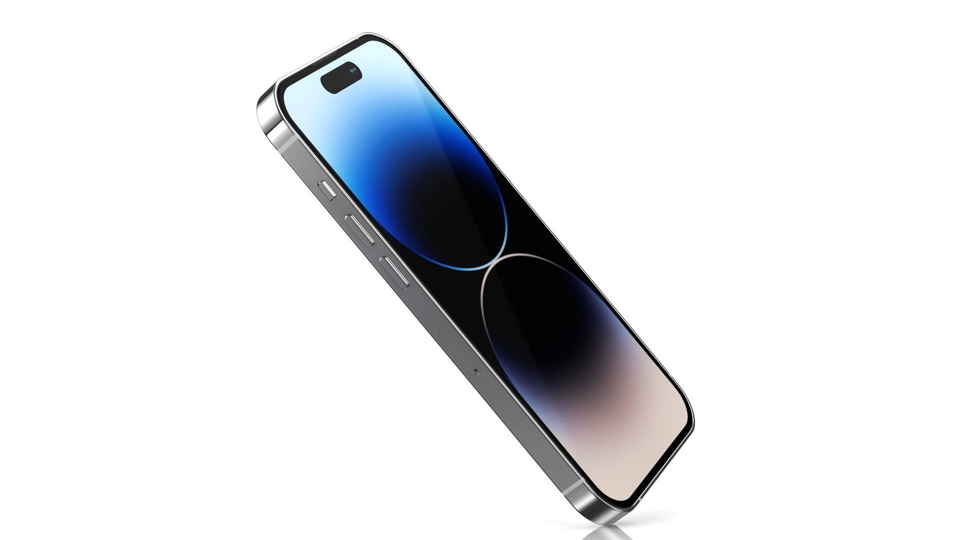 Apple iPhone 14 Pro Silver Low-poly 3D model_6