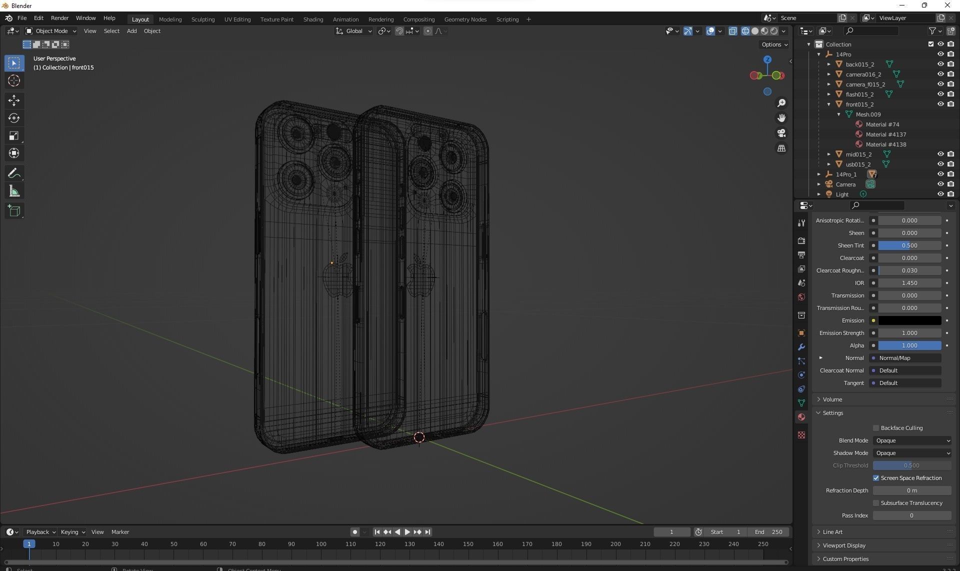 Apple iPhone 14 Pro Silver Low-poly 3D model_28