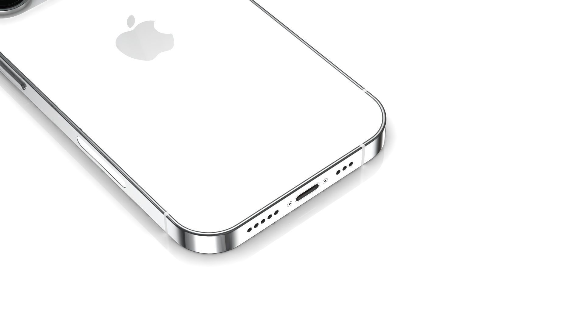 Apple iPhone 14 Pro Silver Low-poly 3D model_13