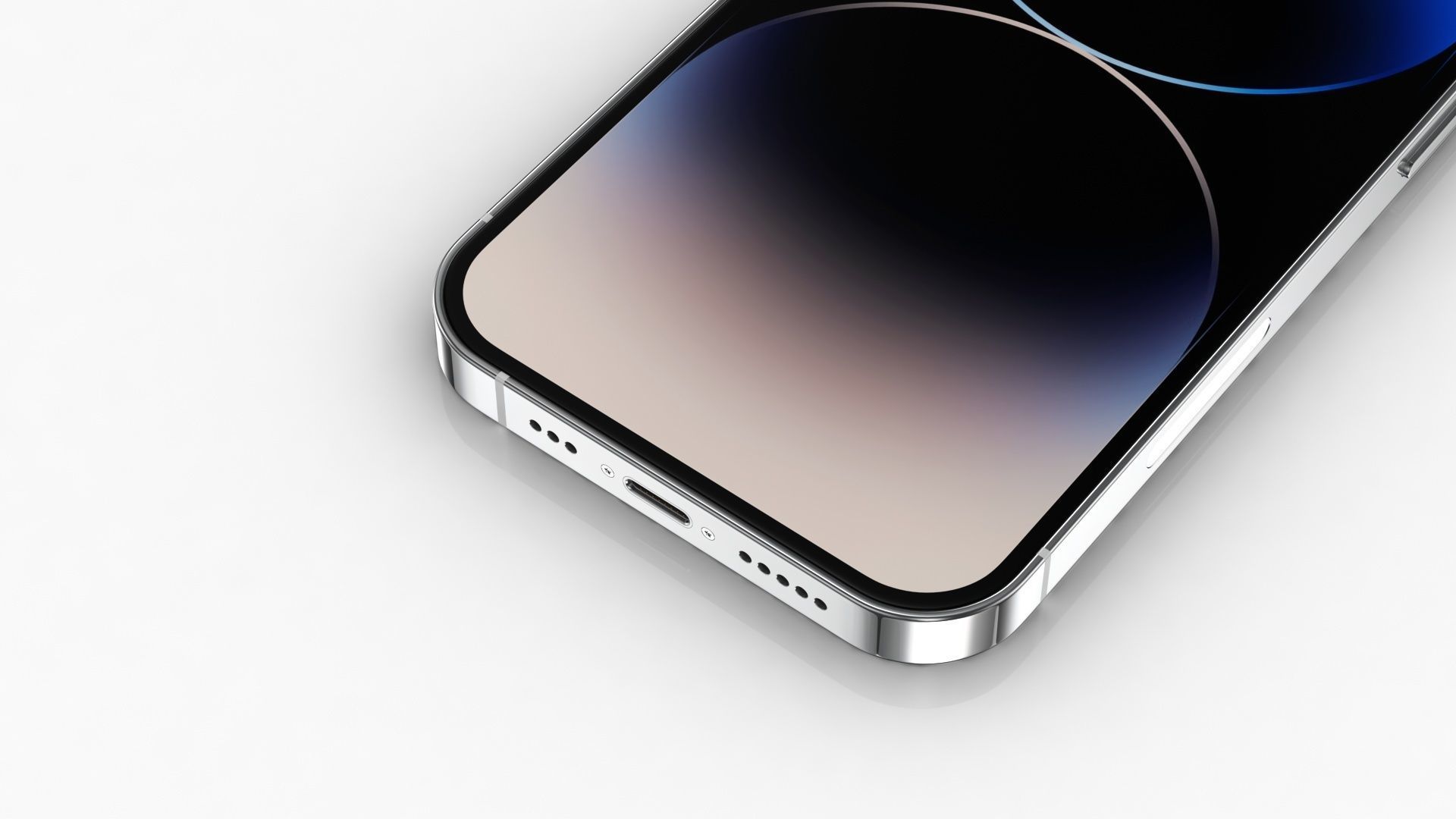 Apple iPhone 14 Pro Silver Low-poly 3D model_10