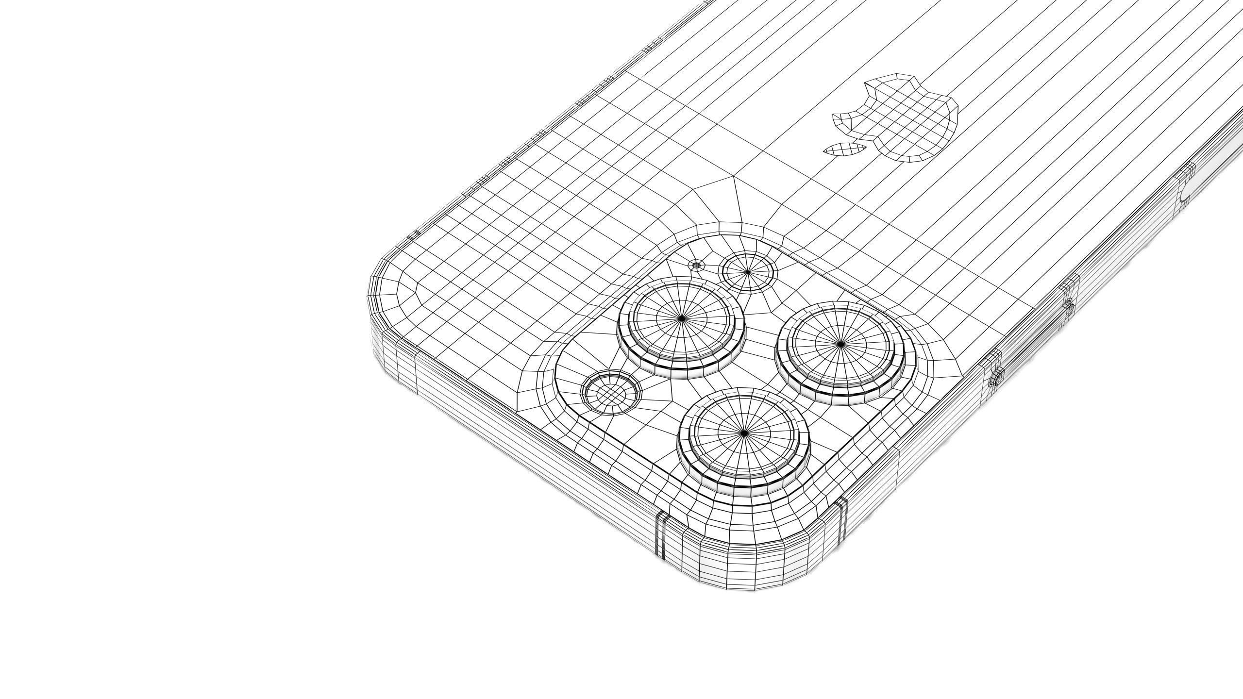 Apple iPhone 14 Pro Silver Low-poly 3D model_25