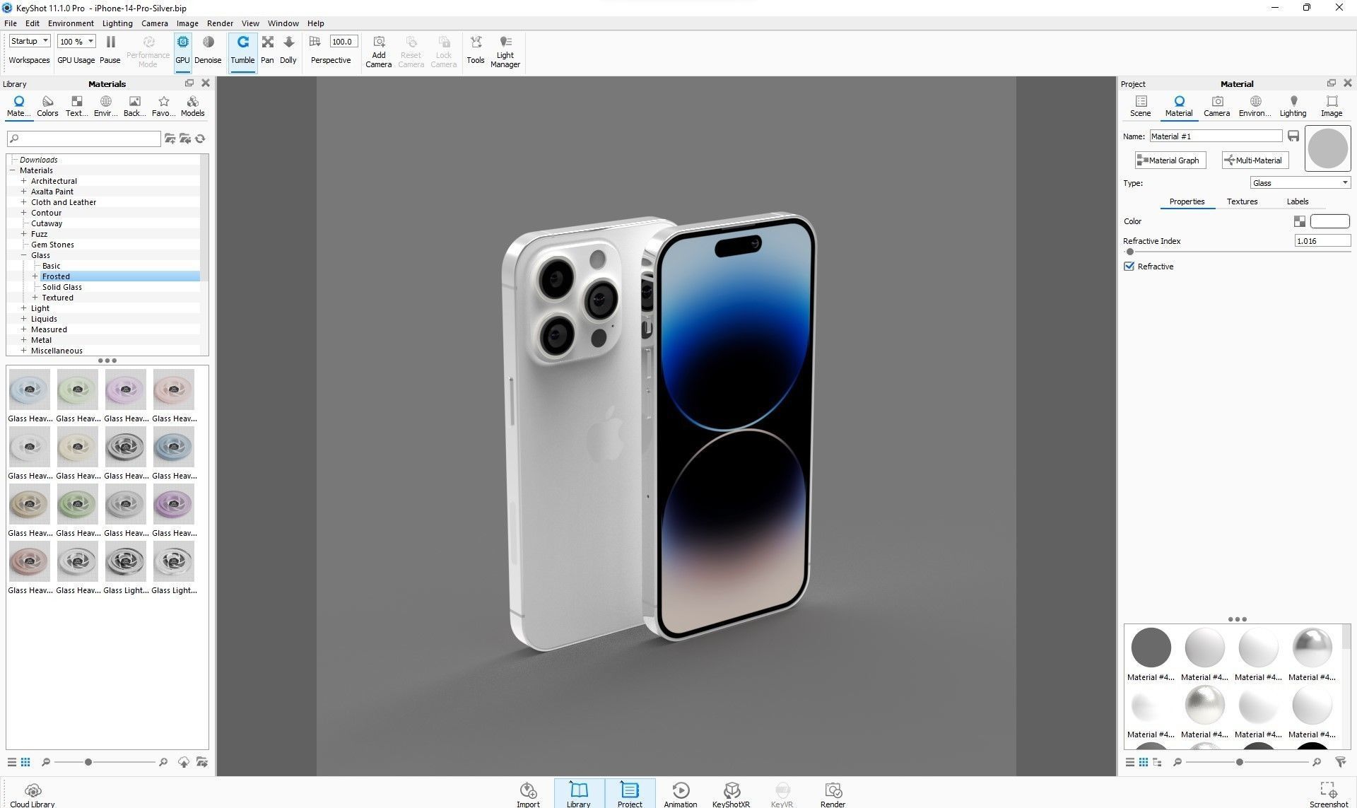 Apple iPhone 14 Pro Silver Low-poly 3D model_29