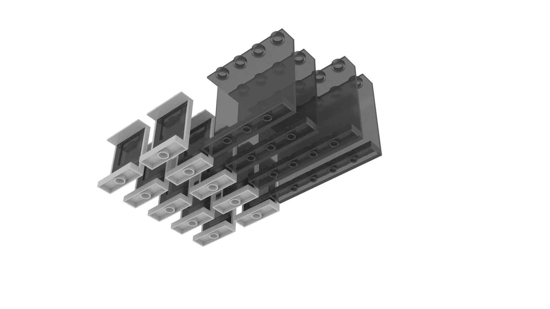 Lego Windows and Panels Set 3D model_2