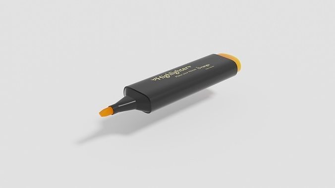 Text liner orange color 3D model