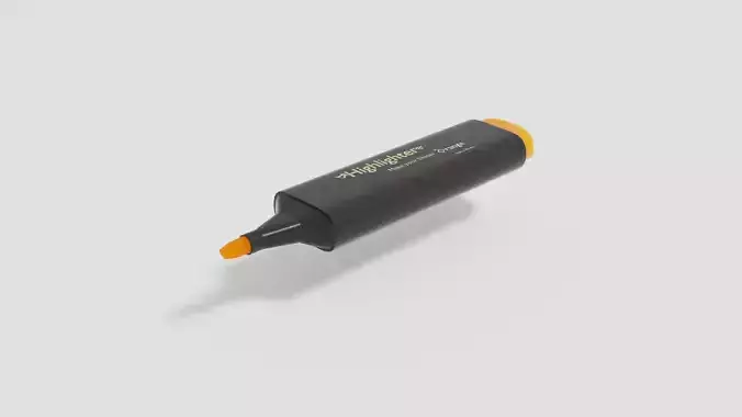 Text liner orange color 3D model