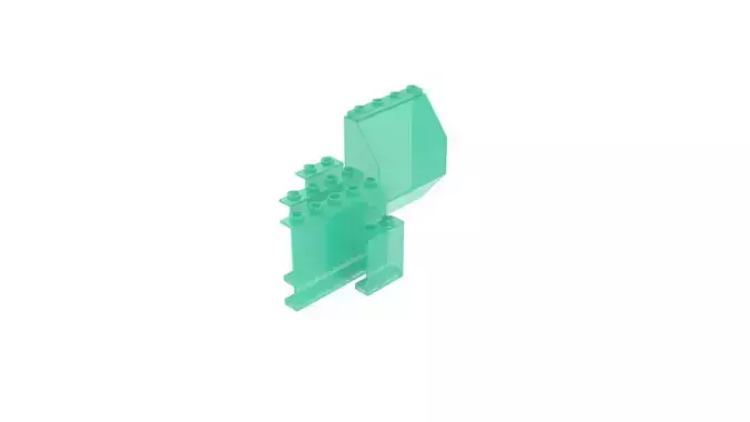 Transparent Turquoise Lego Windows Panels 3D model