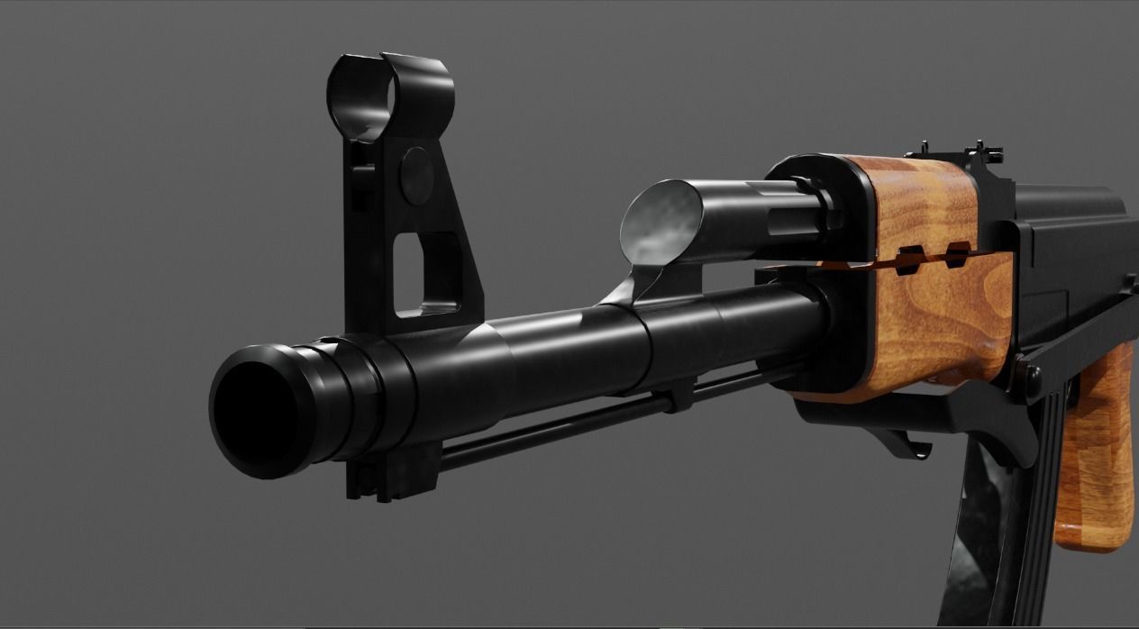 Ak-47 rifle 3D model_5