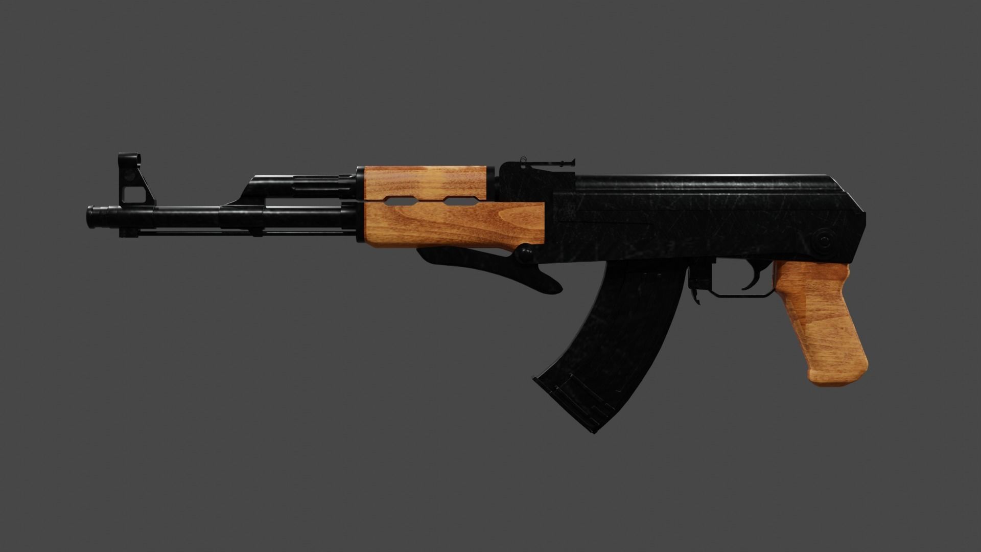 Ak-47 rifle 3D model_7
