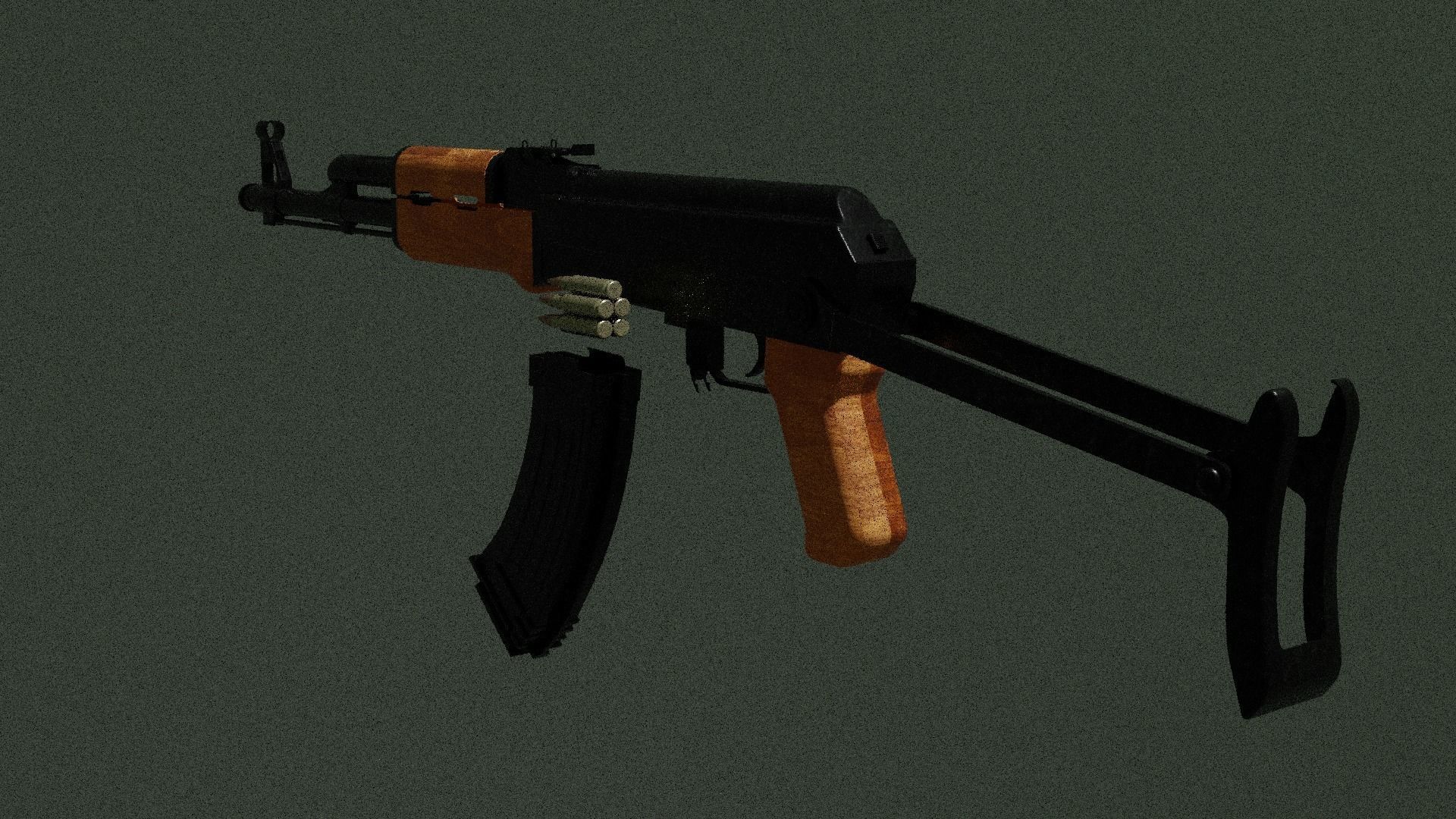 Ak-47 rifle 3D model_2
