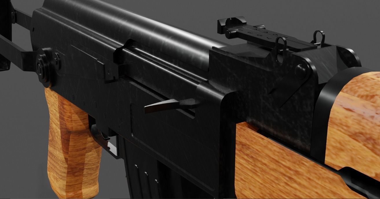 Ak-47 rifle 3D model_9