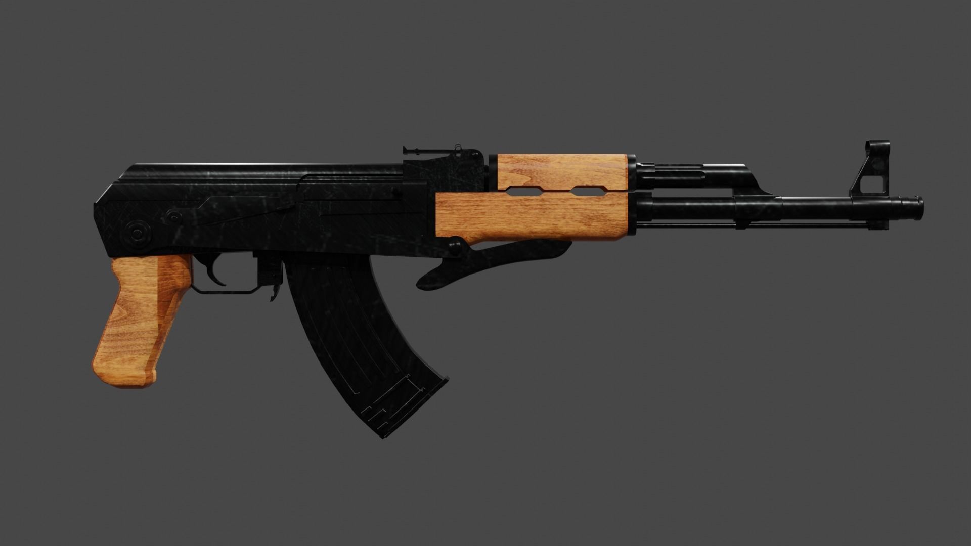 Ak-47 rifle 3D model_8