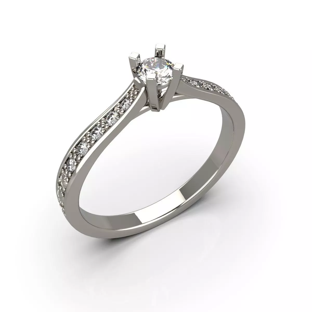 Engagement ring 3D print model_0