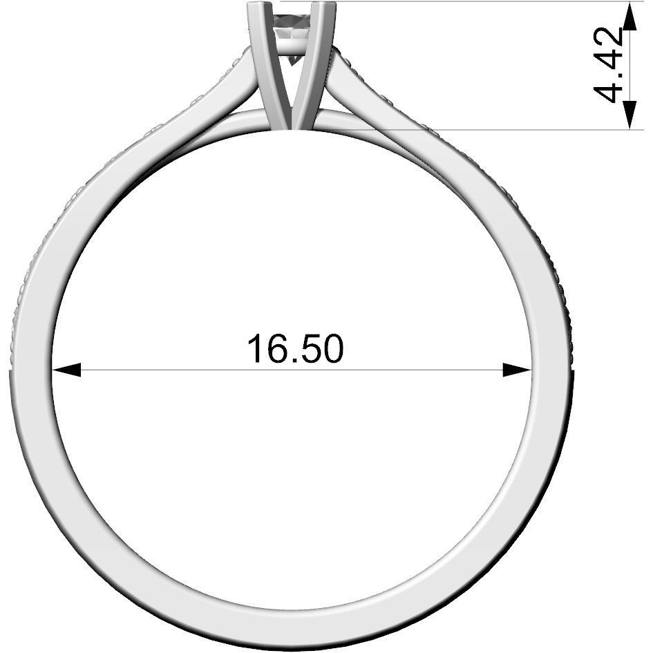 Engagement ring 3D print model_4